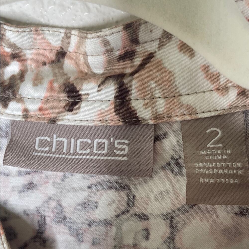 Chico's Multicolor Patterned Button-Down Shirt Wo… - image 2